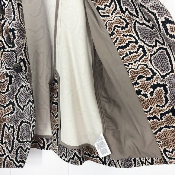Cabi Knit Blazer Jacket Double Breasted Snake Print Career Size 4 Tan Gray Multi - Picture 10 of 16